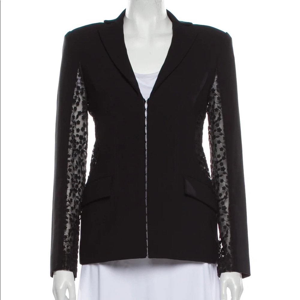 ALEXIS black blazer with lace inserts